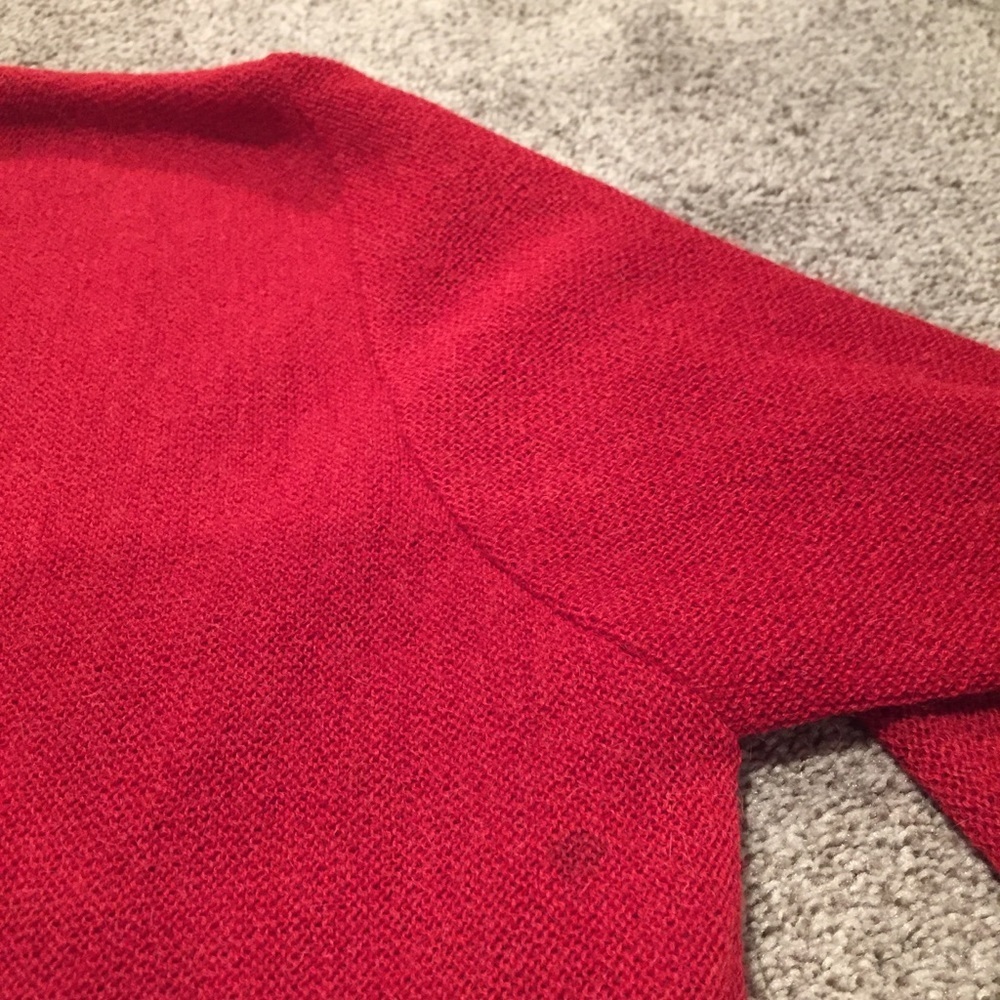 Peruvian Connection‎ Alpaca Red V Neck Pullover Sweater Size L Oversized - Picture 9 of 9
